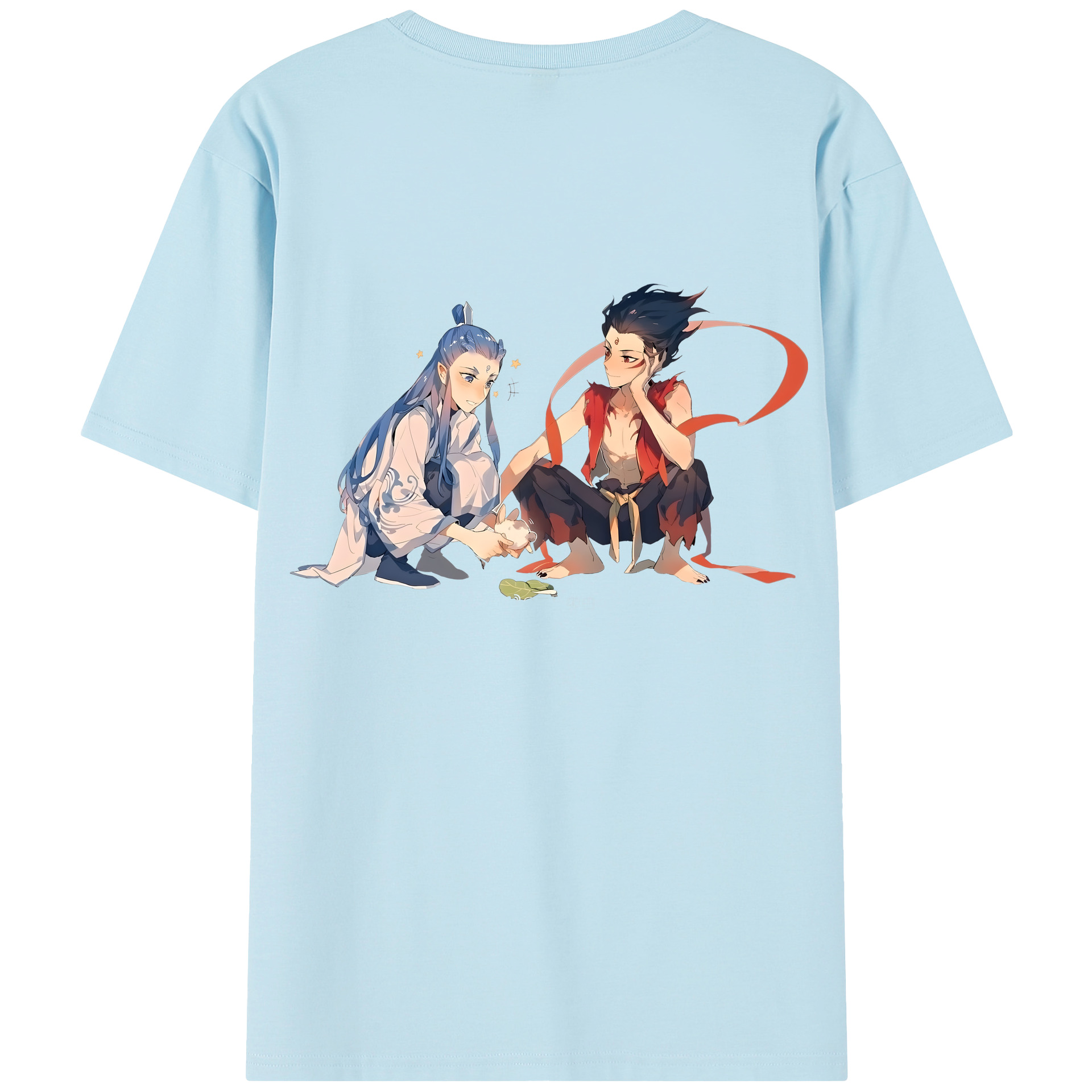 （画像用） Ne Zha 2 ナタ 魔童の大暴れ 綿100％半袖Tシャツ（背面プリント）